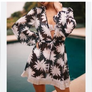 PatBo Dahlia Fringe Cover Up Robe Dress